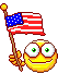 emoticon waving an american flag